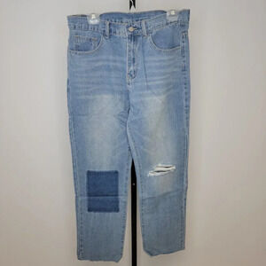 SHEIN Men's Straight  Leg Patchwork Jeans